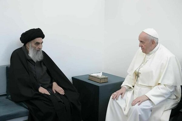 رهبر کاتولیک‌های جهان با آیت‌الله سیستانی دیدار کرد