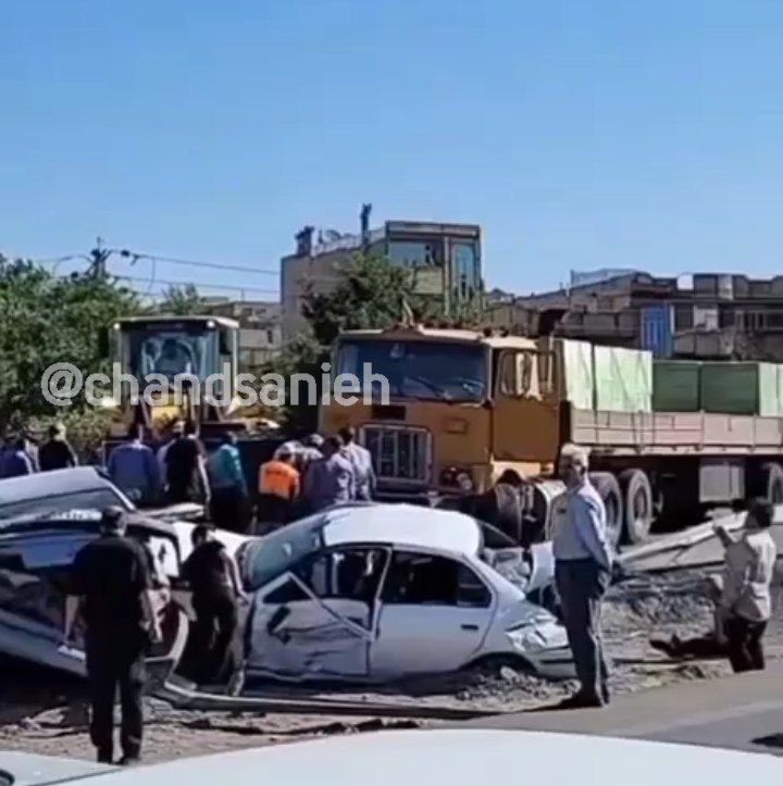 تصادف خونین در تبریز؛ تریلی خودروها را له کرد