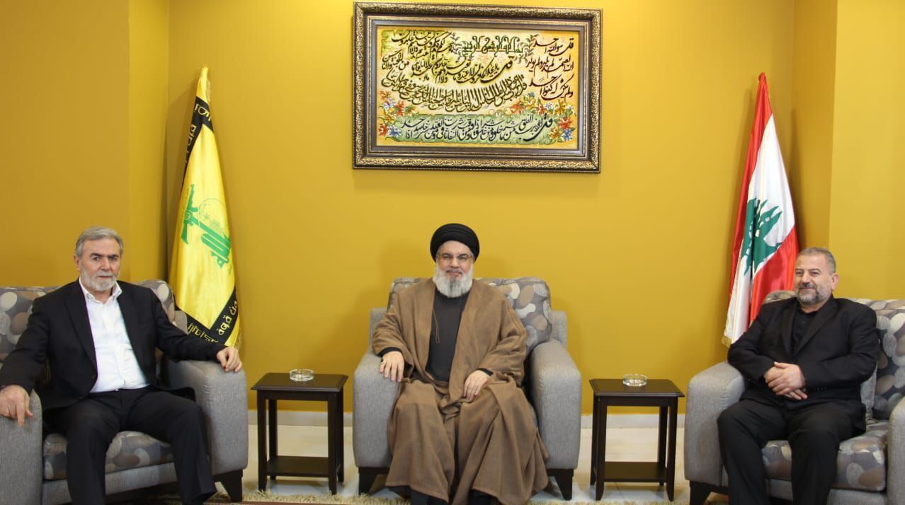 دیدار رهبران جهاد و حماس با دبیرکل حزب الله/ تاکید محور مقاومت بر اصل مقابله با اسرائیل