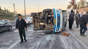 واژگونی مینی بوس مرگبار شد واژگونی مینی بوس مرگبار شد
