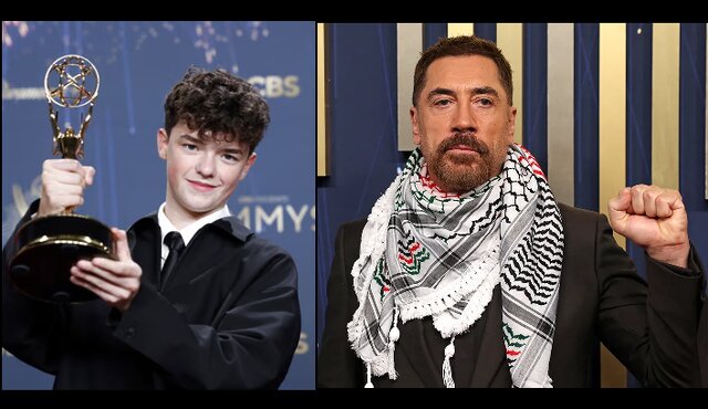 خاویر باردم با چفیه در مراسم جوایز امی/ درخشش «نوجوانی» و حمایت از فلسطین خاویر باردم با چفیه در مراسم جوایز امی/ درخشش «نوجوانی» و حمایت از فلسطین