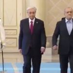 استقبال رسمی از رئیس جمهور در کاخ ریاست جمهوری قزاقستان