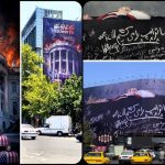 نقش «خون در برابر خون» و «ترامپ را می‌کشیم» بر ۲ دیوارنگاره پایتخت