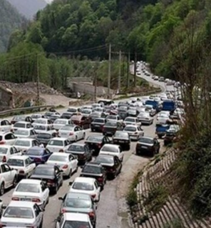 ترافیک سنگین در جاده چالوس و هراز
