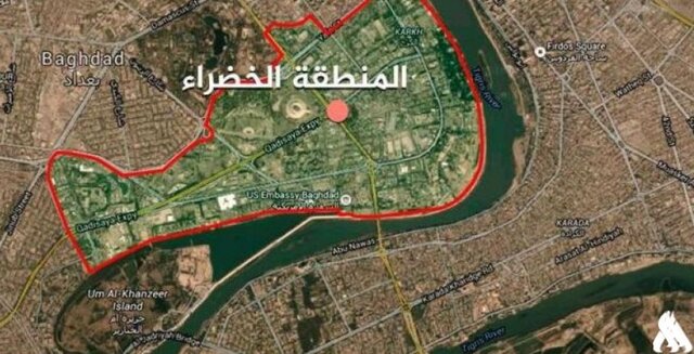 شلیک موشک به الخضرای بغداد، آژیر خطر در سفارت آمریکا