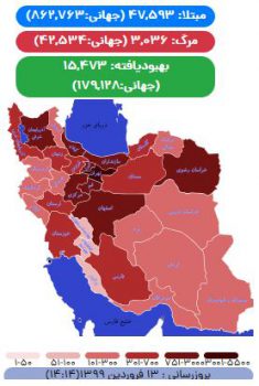 آخرین اخبار در باره تعداد مبتلایان و جانباختگان ویروس کرونا در ایران آخرین اخبار در باره تعداد مبتلایان و جانباختگان ویروس کرونا در ایران
